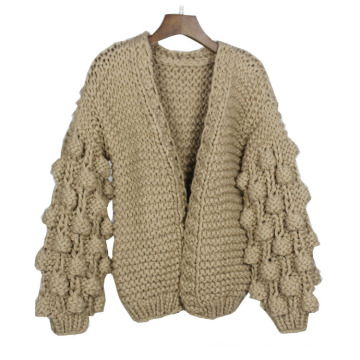 Suéter de mujer de punto sólido popular en V cuello